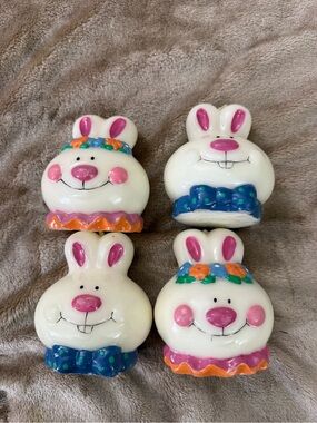4 - Decorative Easter Spring 4” Bunny Head Candles